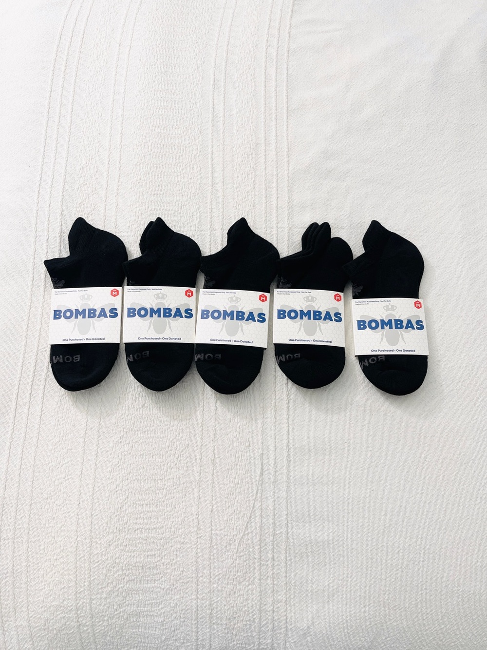 NWT Bombas Bundle 5 Pack Ankle Socks Size Medium
